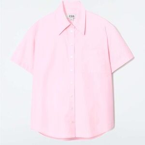 Boxy short-sleeved cotton shirt